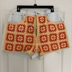 Floral crotchet denim shorts/ size 14/ never been worn! Wild fable brand target